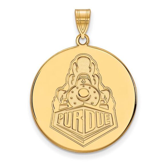 14k Yellow Gold Purdue XL Logo Disc Pendant